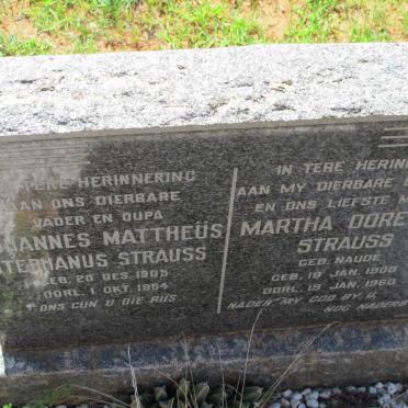 STRAUSS Johannes Mattheus Stephanus 1905-1964 &amp; Martha Dorethea NAUDE 1908-1960