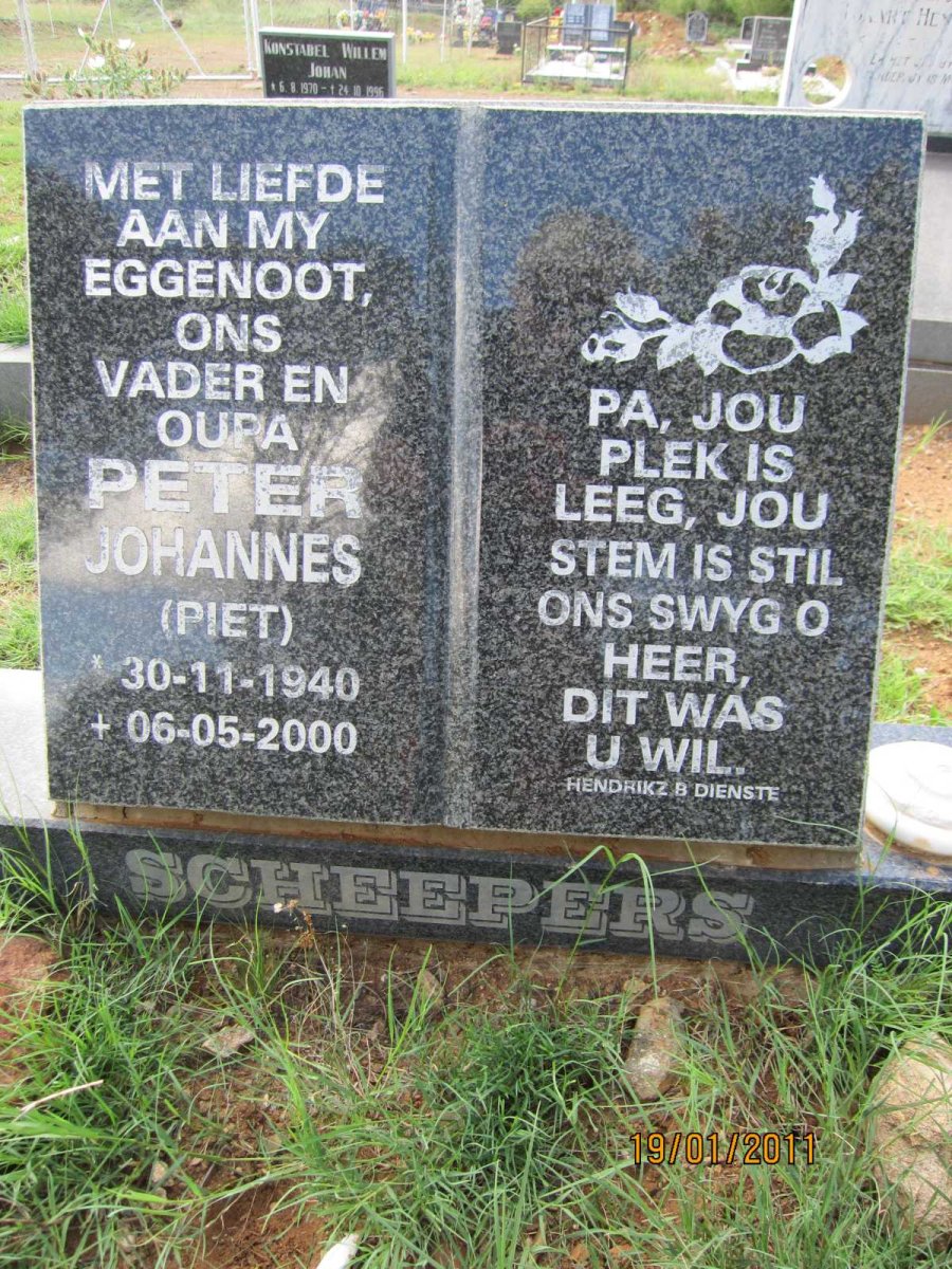 SCHEEPERS Peter Johannes 1940-2000