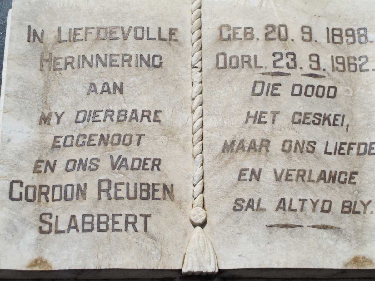 SLABBERT Gordon Reuben 1898-1962