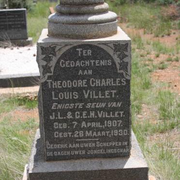 VILLET Theodore Charles Louis 1907-1930