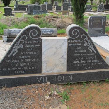 VILJOEN J.J. 1909-1977 &amp; J.P.A. nee JANSE VAN VUUREN 1920-2003