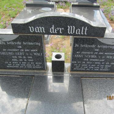 WALT Theunis Gert, van 1916-1983 &amp; Anna Sophia GROBBELAAR 1923-1983