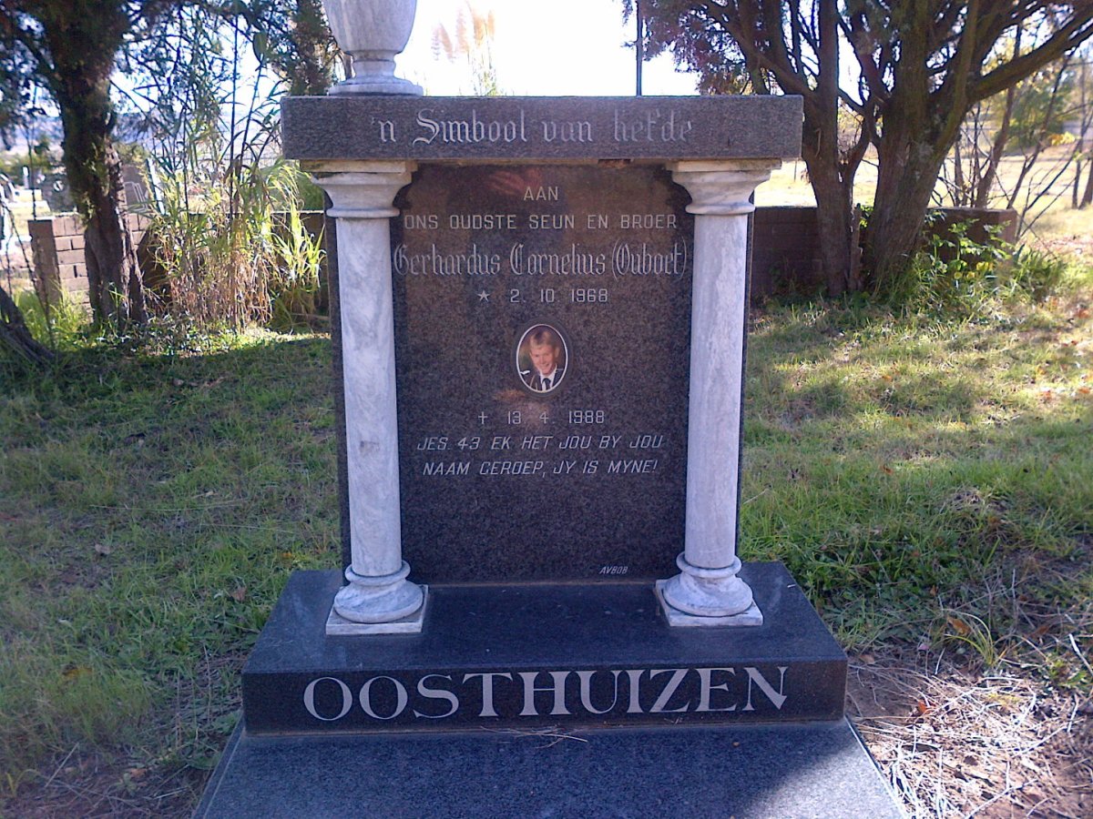 OOSTHUIZEN Gerhardus Cornelius 1968-1988