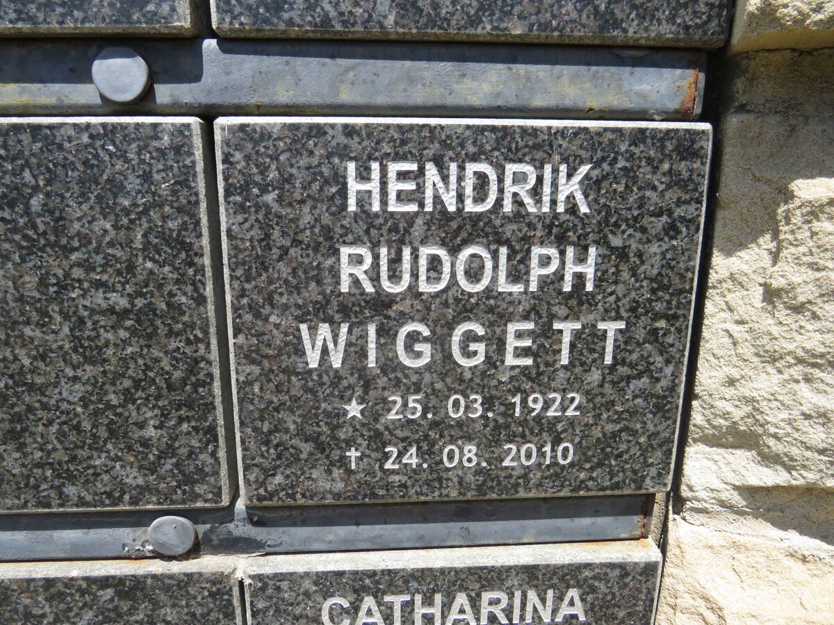 WIGGETT Hendrik Rudolph 1922-2010