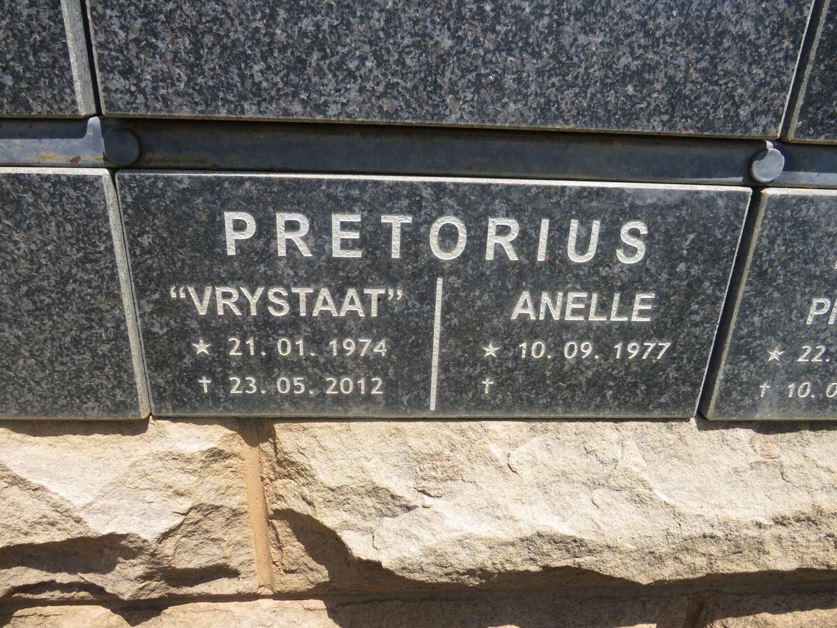 PRETORIUS Vrystaat 1974-2012 & Anele 1977-