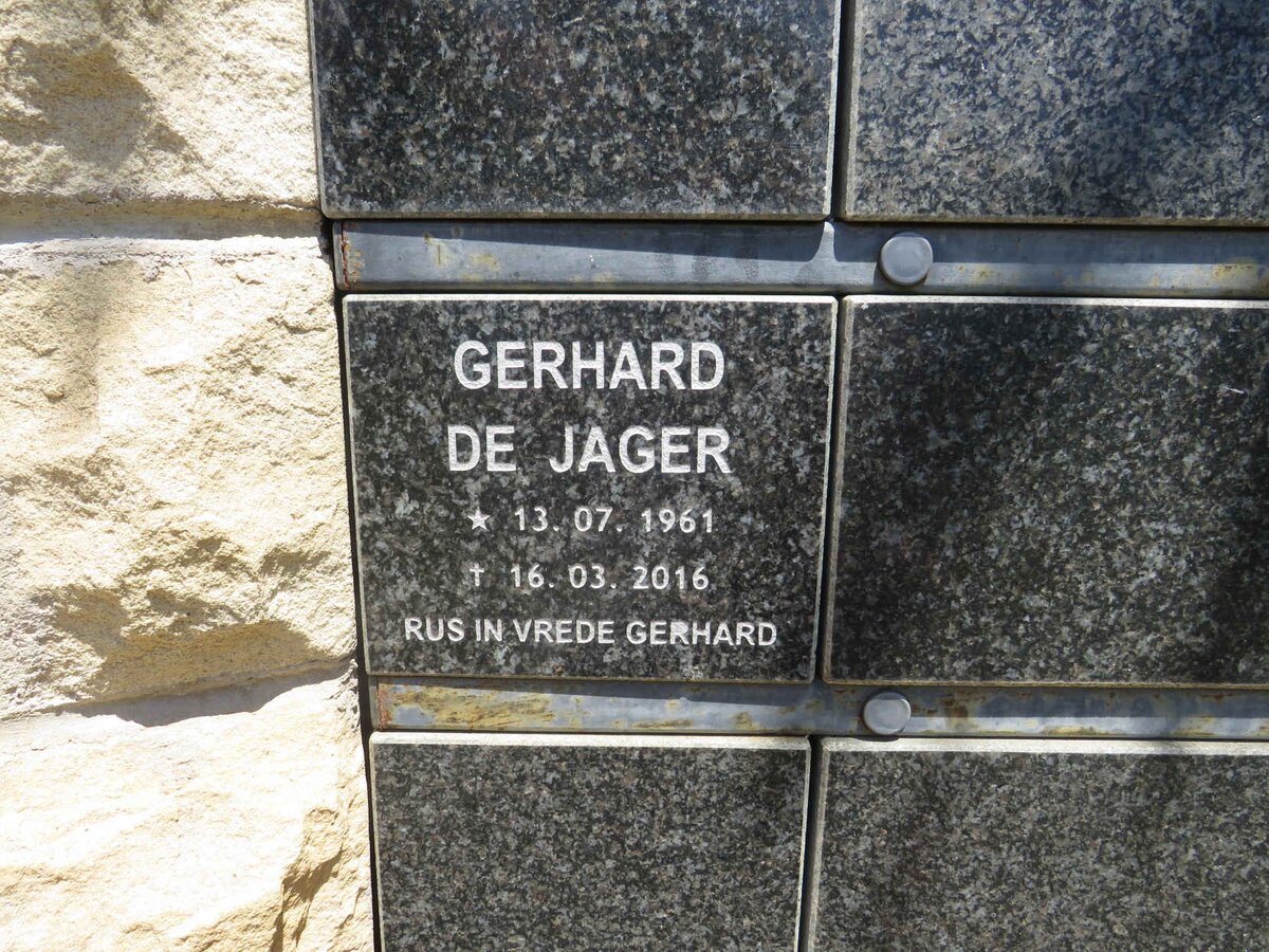 JAGER Gerhard, de 1961-2016