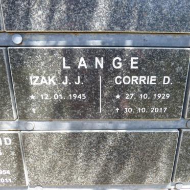 LANGE Izak J.J. 1945- & Corrie D. 1929-2017