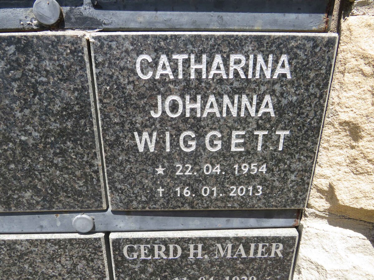 WIGGETT Catharina Johanna 1954-2013