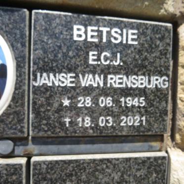 RENSBURG E.C.J., Janse van 1945-2021
