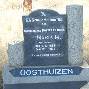 OOSTHUIZEN Maria M. nee KRITZINGER 1889-1968