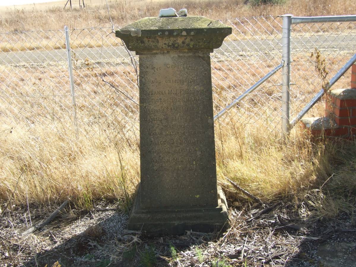 BOUWER Susanna M.J.F. nee BORNMAN 1853-1901 :: BOUWER Alice J. -1901 :: BOUWER Anton M. -1901