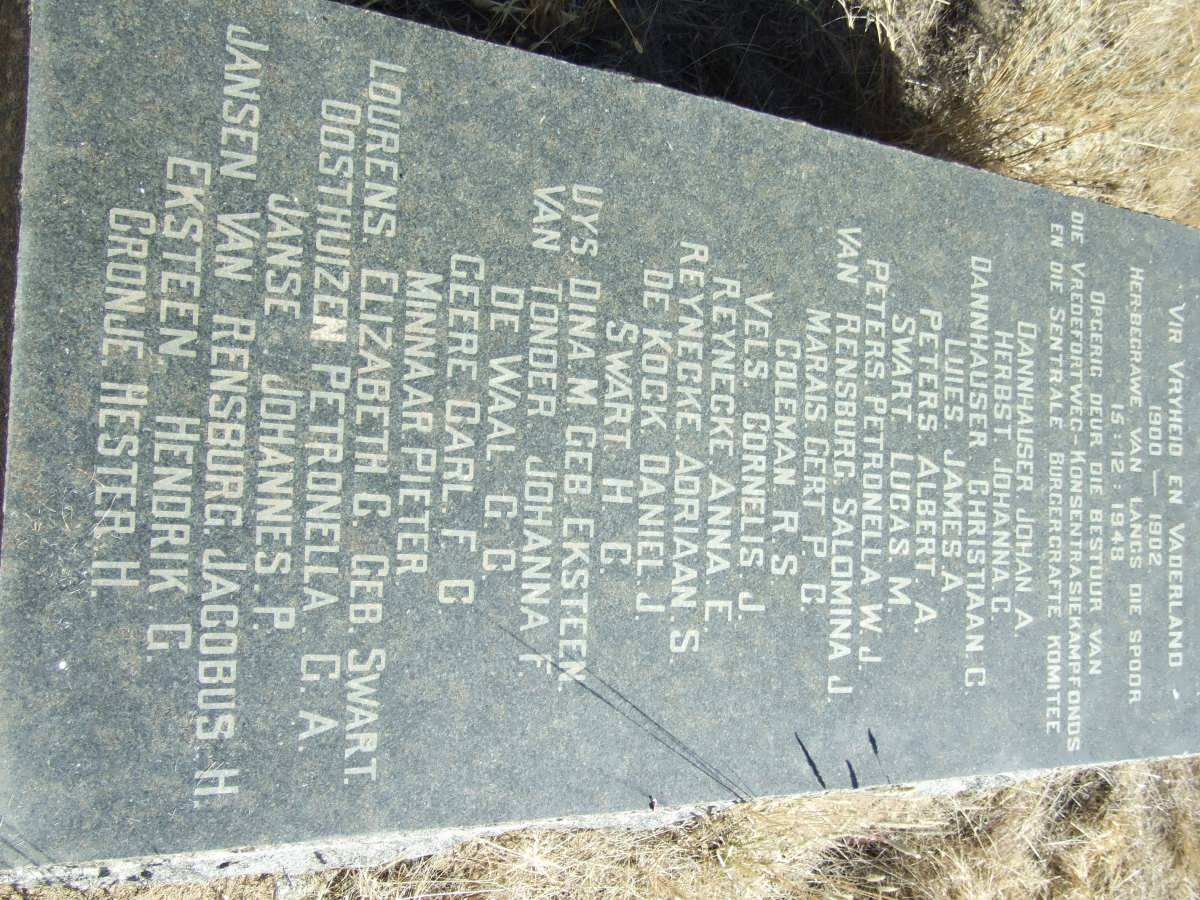 Gedenksteen - Burgers herbegrawe - 1948