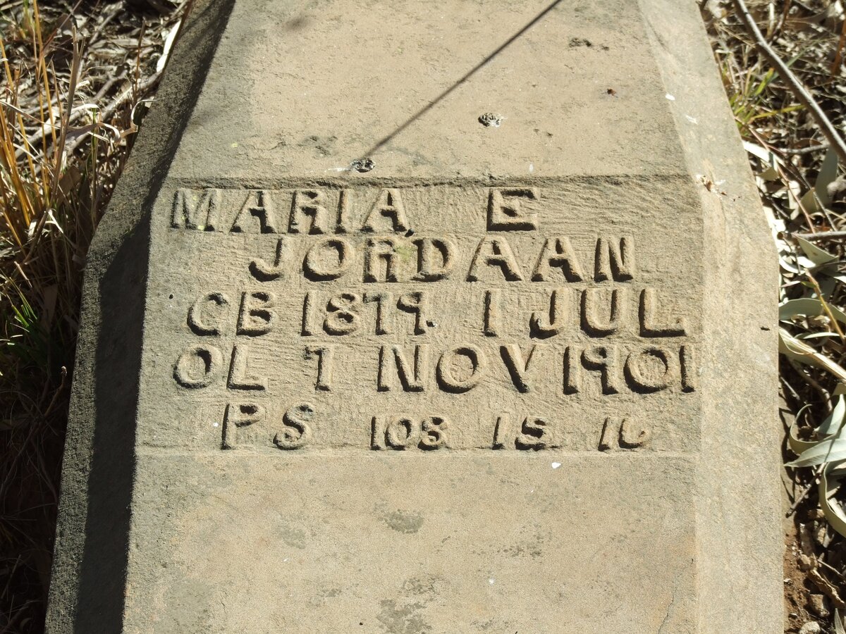 JORDAAN Maria E. 1879-1901