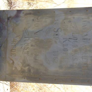 LOURENS Maria Magrietha nee KLOPPER 1862-1901