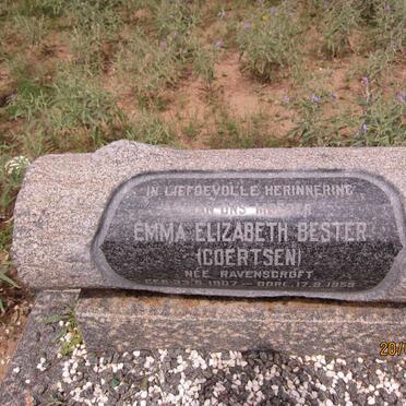 BESTER Emma Elizabeth, formerly COERTSEN, nee RAVENSCROFT 1907-1959