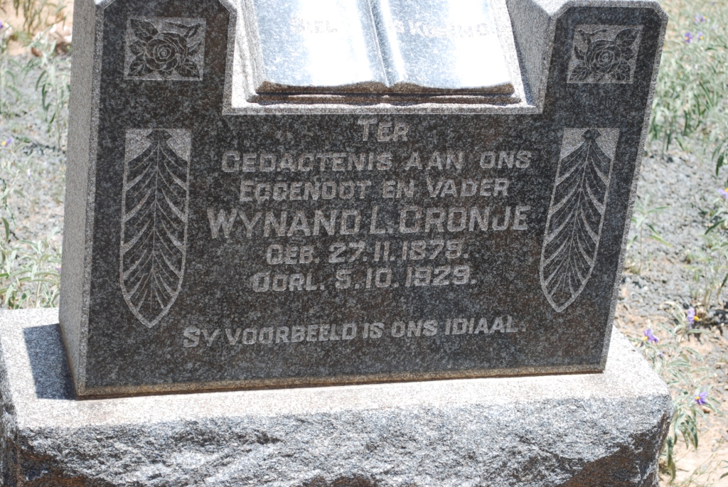 CRONJE Wynand L. 1879-1929