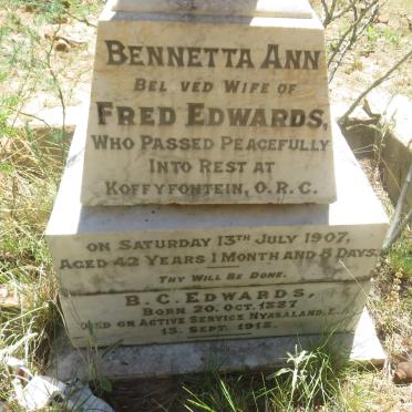 EDWARDS Bennetta Ann -1907 :: EDWARDS B.C. 1887-1913