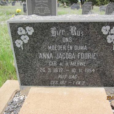 FOURIE Anna Jacoba nee van der MERWE 1872-1954
