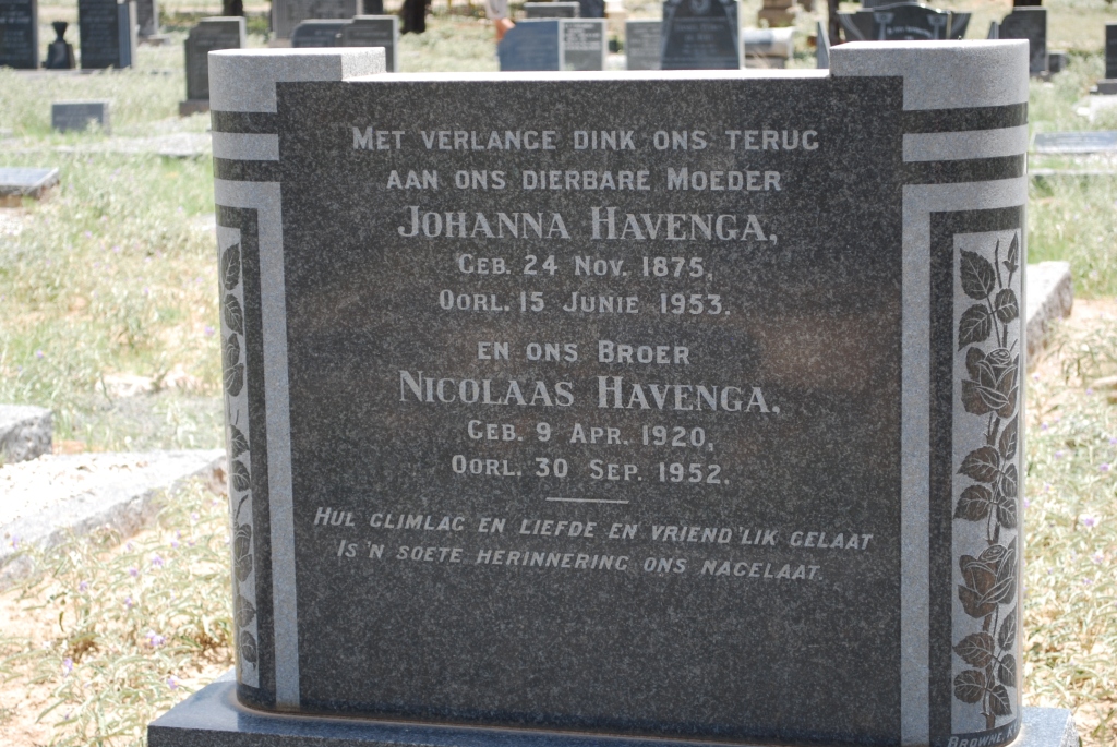 HAVENGA Johanna 1875-1953 :: HAVENGA Nicolaas 1920-1952