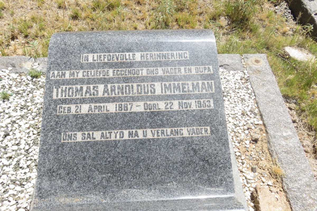 IMMELMAN Thomas Arnoldus 1887-1953 