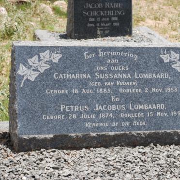 LOMBAARD Petrus Jacobus 1874-1953 &amp; Catharina Sussanna VAN VUUREN 1885-1953