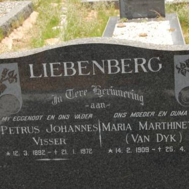 LIEBENBERG Petrus Johannes Visser 1892-1972 &amp; Maria Marthinette VAN DYK 1909-2000