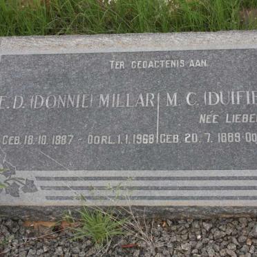 MILLAR E.D. 1887-1968 &amp; M.C. LIEBENBERG 1889-1976