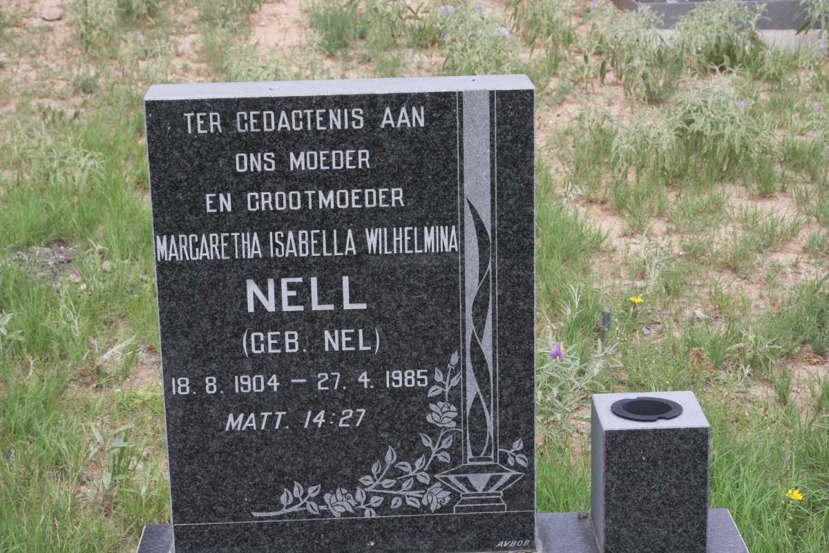 NELL Margaretha Isabella Wilhelmina nee NEL 1904-1985