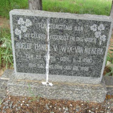 NIEKERK Roelof Daniël v. Wyk 1911-1960