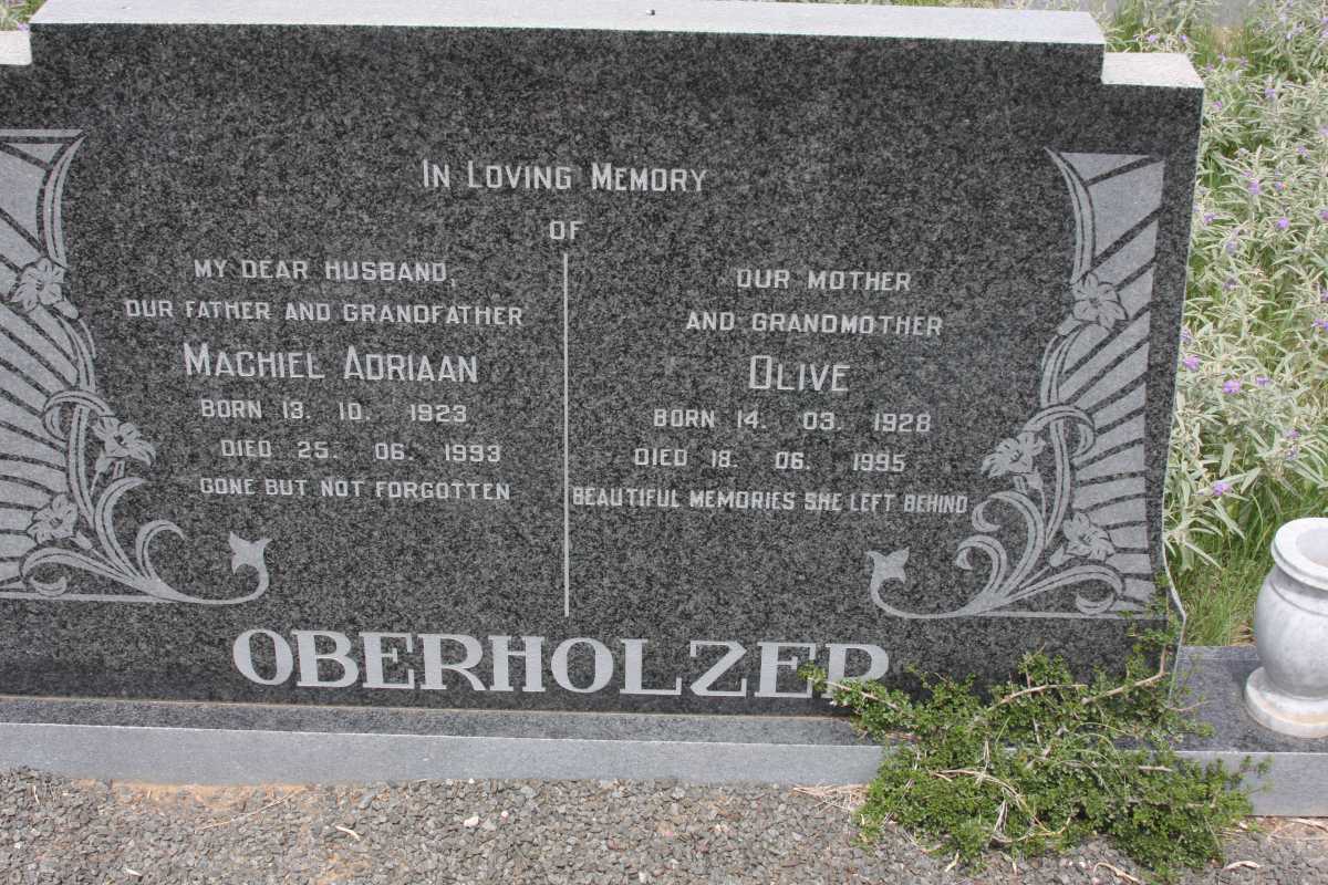 OBERHOLZER Machiel Adriaan 1923-1993 &amp; Olive 1928-1995