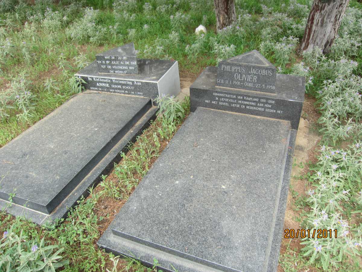 OLIVIER Philippus Jacobus 1901-1958 &amp; Annie SCHOLTZ 1905-2002