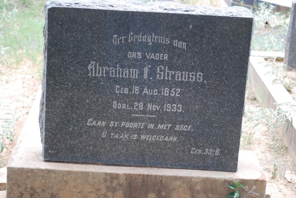 STRAUSS Abraham F. 1852-1933