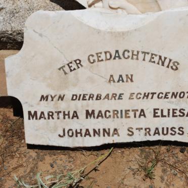 STRAUSS Martha Magrieta Eliesabet Johanna nee LIEBENBERG 1852-1923
