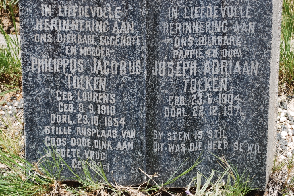 TOLKEN Joseph Adriaan 1904-1971 &amp; Philippus Jacobus LOURENS 1910-1954