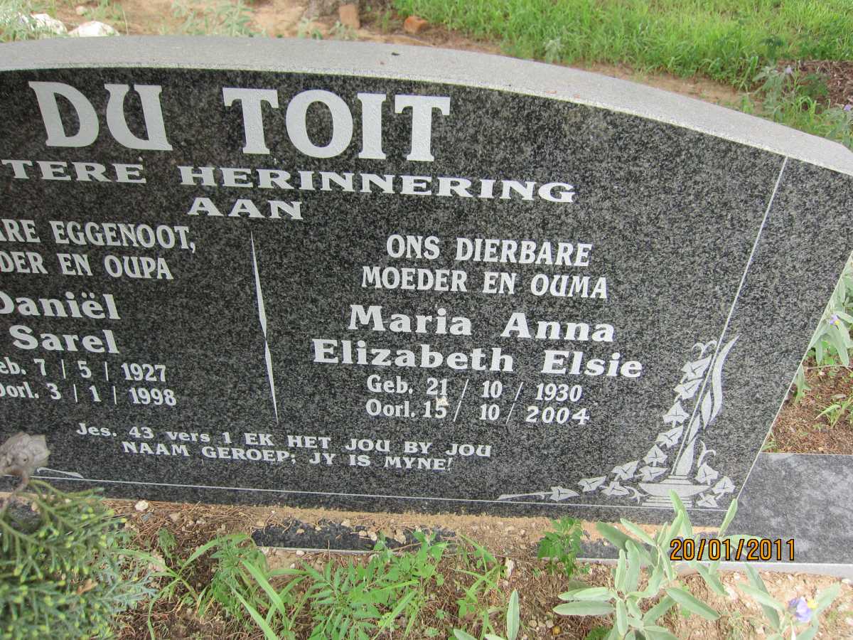 TOIT  Maria Anna Elizabeth Elsie, du  1930-2004