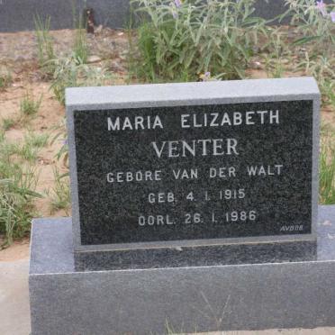 VENTER Maria Elizabeth nee VAN DER WALT 1915-1986