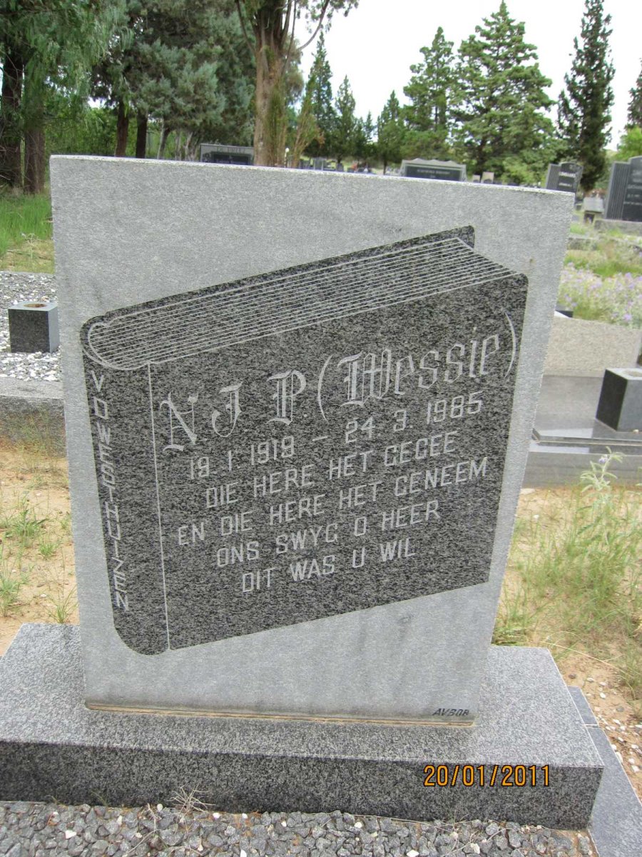 WESTHUIZEN N.J.P., v.d. 1919-1985