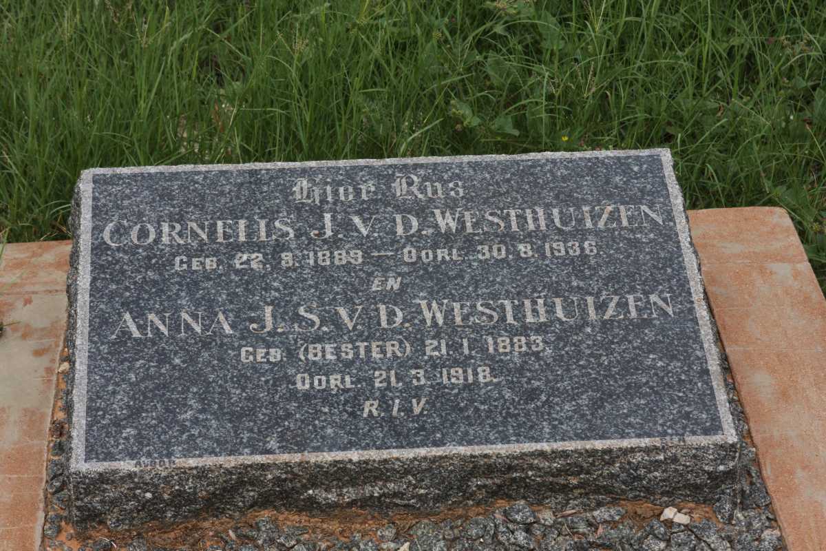 WESTHUIZEN Cornelis J., van der 1889-1936 &amp; Anna J.S. BESTER 1883-1918