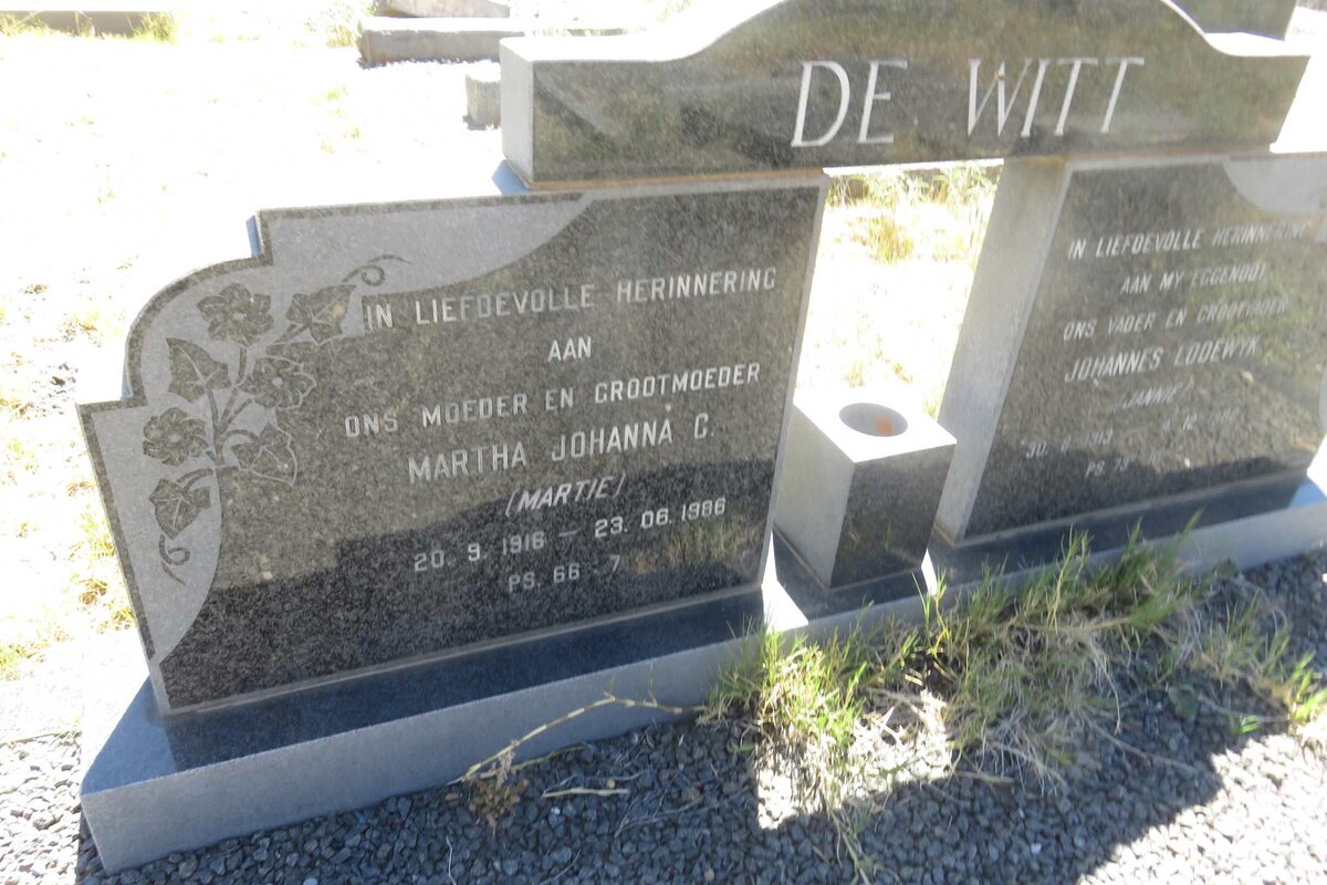 WITT Martha Johanna C., de 1916-1986