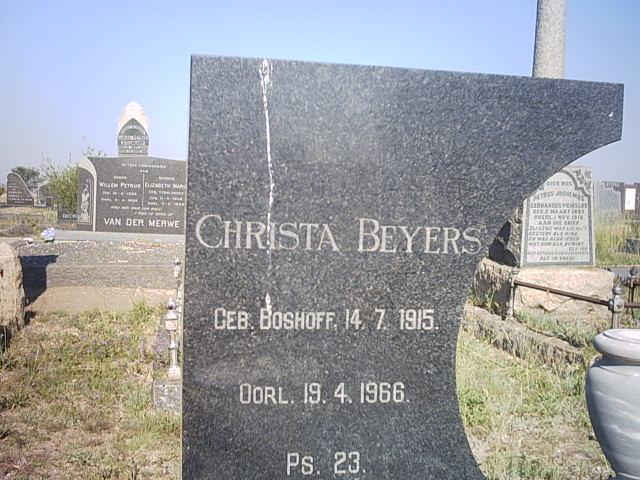 BEYERS Christa nee BOSHOFF 1915-1966