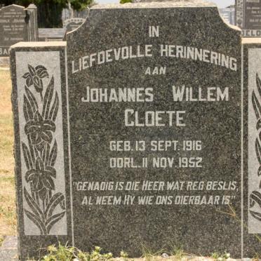 CLOETE Johannes Willem 1916-1952