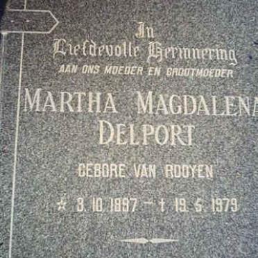 DELPORT Martha Magdalena nee VAN ROOYEN 1897-1979