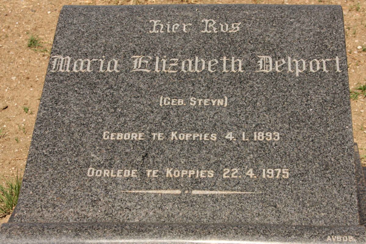 DELPORT Maria Elizabeth nee STEYN 1893-1975