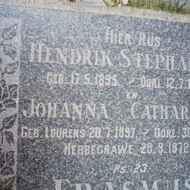 ERASMUS Hendrik Stephanus 1895-1975 &amp; Johanna Catharina LOURENS 1897-1950