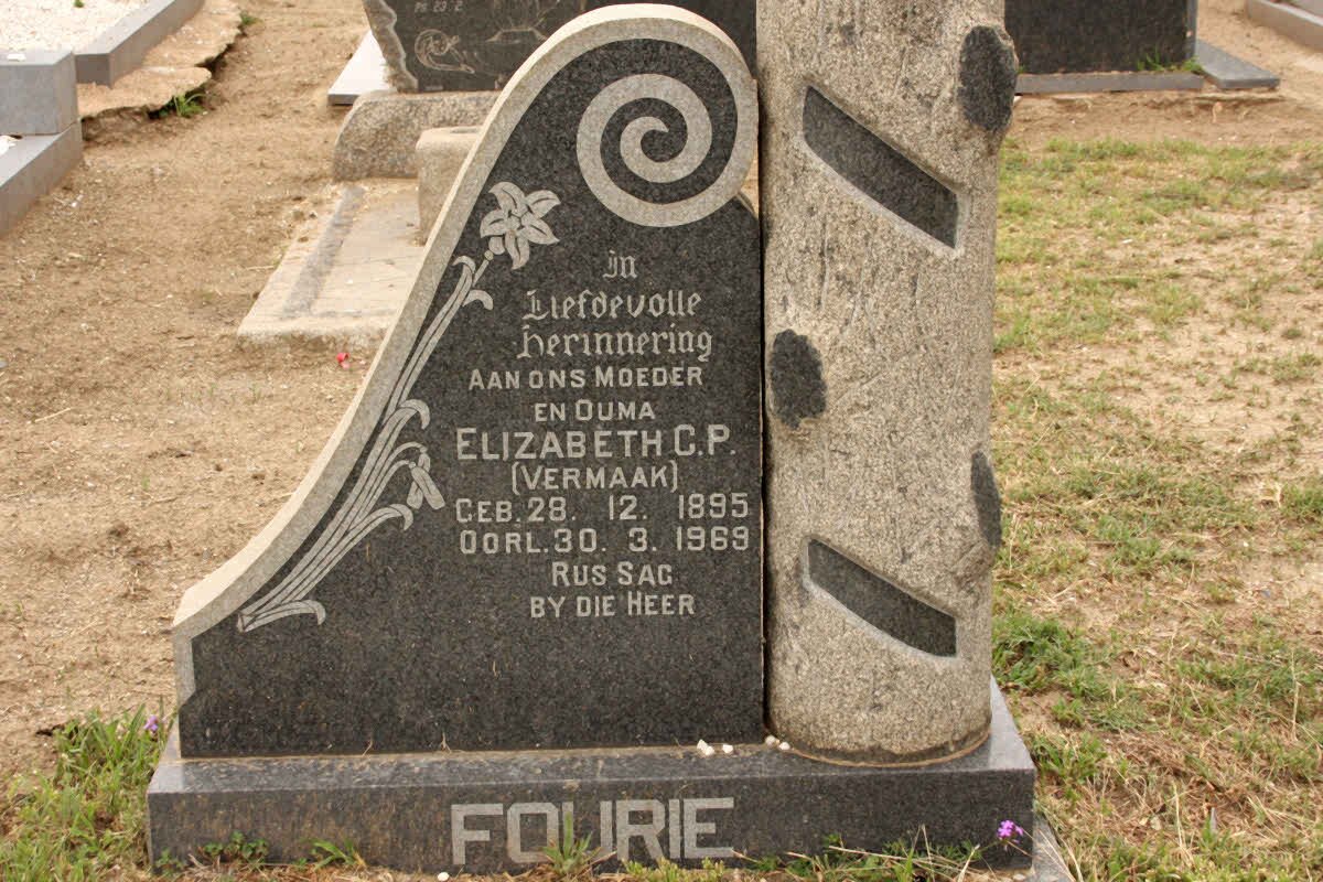 FOURIE Elizabeth C.P. nee VERMAAK 1895-1969