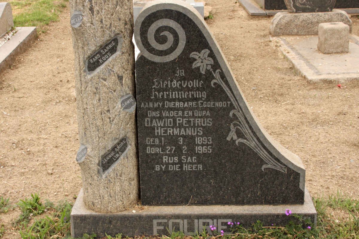 FOURIE Dawid Petrus Hermanus 1893-1965