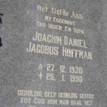 HOFFMAN Joachim Daniel Jacobus 1930-1990