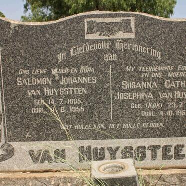 HUYSSTEEN  Salomon Johannes, van 1885-1955 &amp; Susanna Catharina Josephina KOK 1884-1852