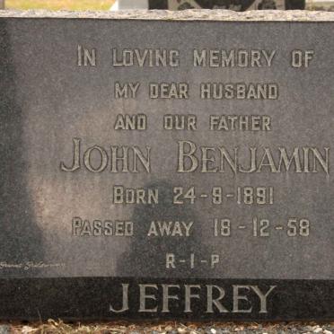 JEFFREY John Benjamin 1891-1958
