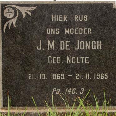 JONGH J.M., de nee NOLTE 1869-1965